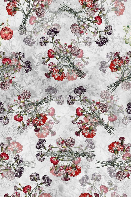 手绘花卉印花华亿平台图片