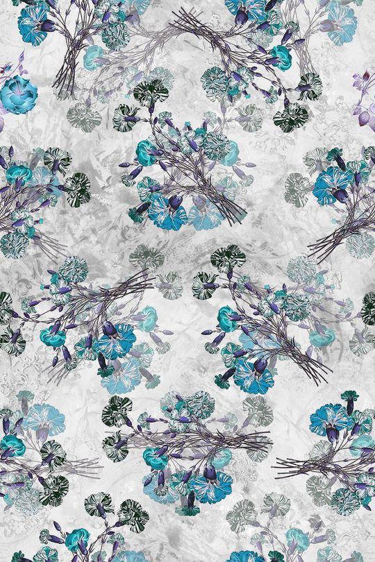 手绘花卉印花华亿平台图片