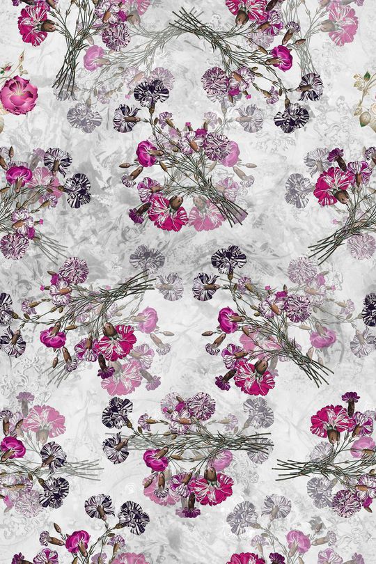 手绘花卉印花华亿平台图片