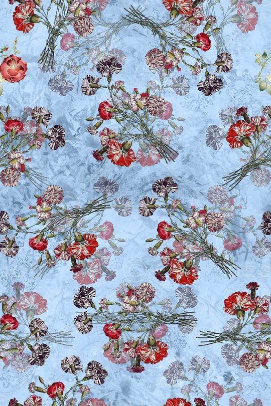 手绘花卉印花华亿平台图片