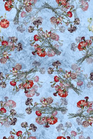 手绘花卉印花华亿平台图片