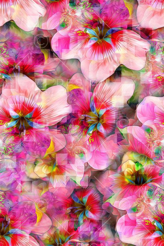 多元花抽象印花华亿平台图片