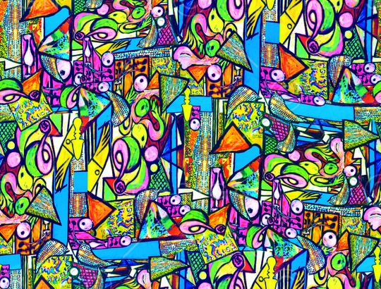 抽象印花华亿平台图片