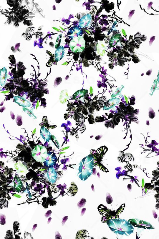 蝴蝶印花华亿平台图片