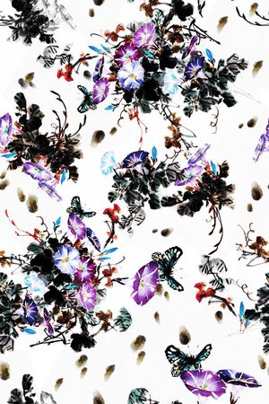 蝴蝶印花华亿平台图片