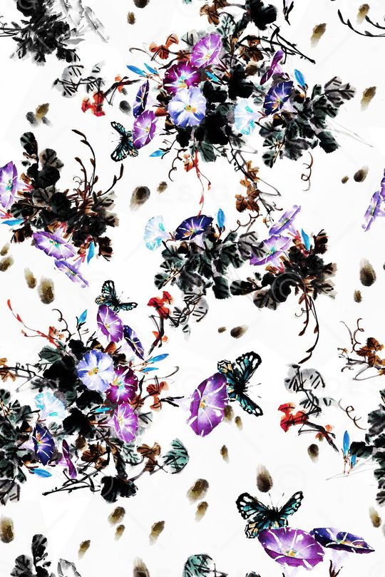 蝴蝶印花华亿平台图片