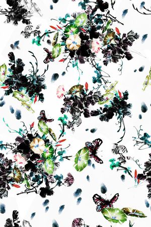 蝴蝶印花华亿平台图片