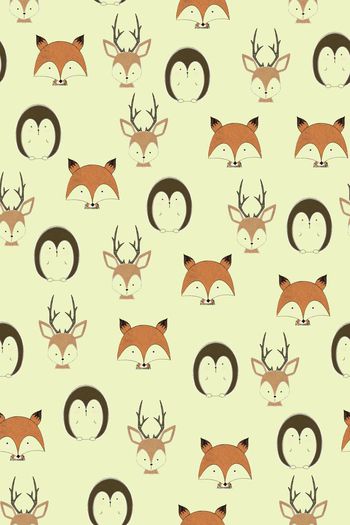 649605-卡通动物 浅黄底