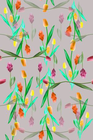 花卉组合印花华亿平台图片