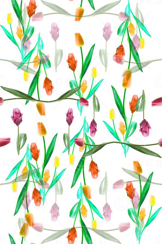 花卉组合印花华亿平台图片