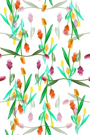 花卉组合印花华亿平台图片