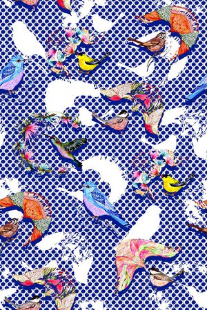 抽象手绘满版中国风印花华亿平台图片