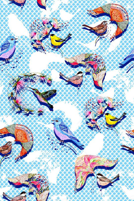 抽象手绘满版中国风印花华亿平台图片