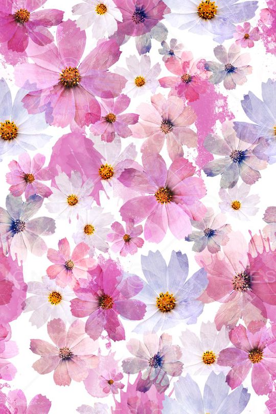 淡雅花卉印花华亿平台图片