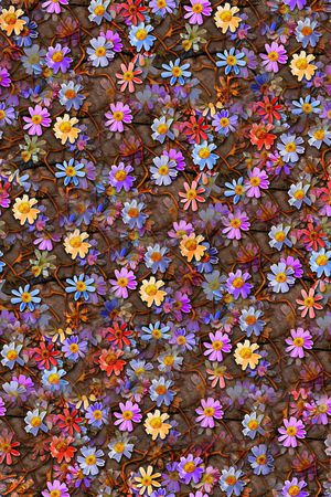 时尚抽象水彩肌理花卉数码印花印花华亿平台图片