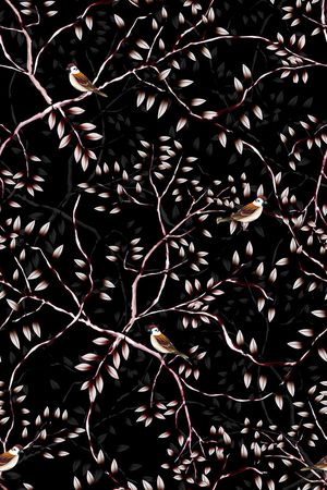 树枝印花华亿平台图片