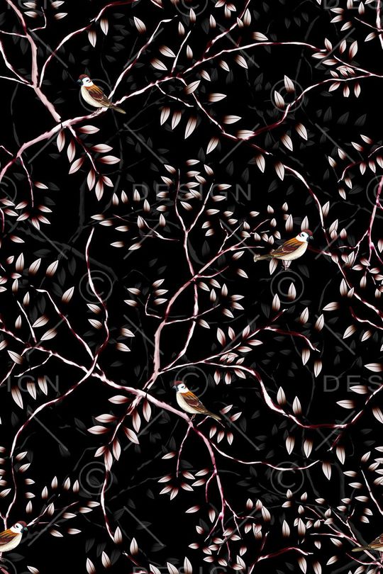 树枝印花华亿平台图片