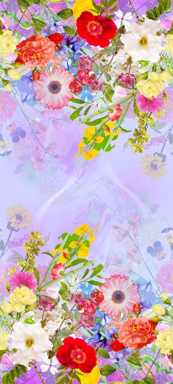 650072-抽象炫彩背景 层次感花卉花朵