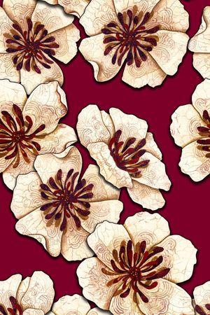 大花卉印花华亿平台图片