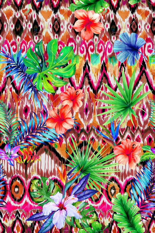 手绘花印花华亿平台图片