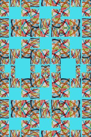 格子组合印花华亿平台图片