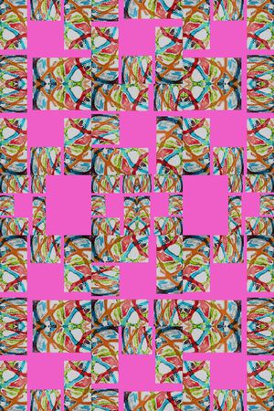 格子组合印花华亿平台图片