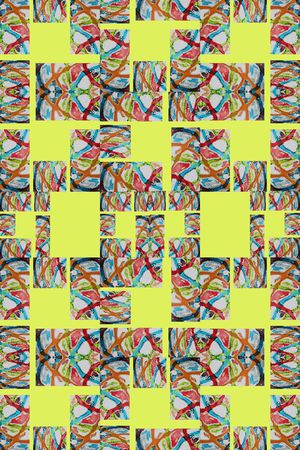 格子组合印花华亿平台图片