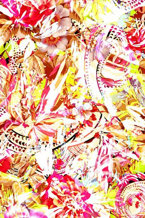 抽象花卉印花华亿平台图片