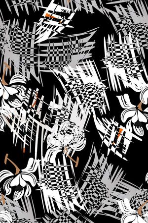 黑白华亿平台印花华亿平台图片