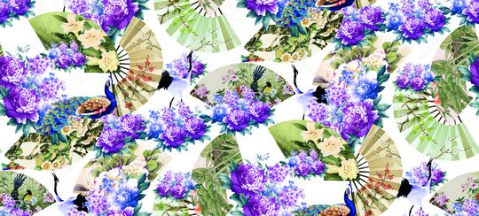 复古花朵印花华亿平台图片