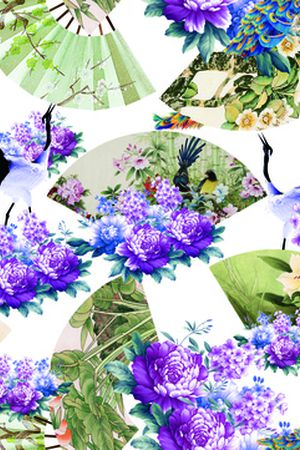 复古花朵印花华亿平台图片