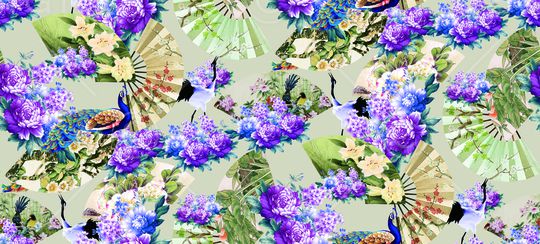 复古花朵印花华亿平台图片