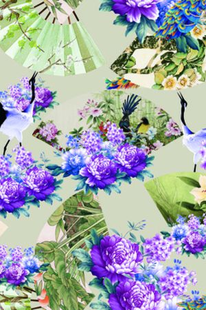 复古花朵印花华亿平台图片