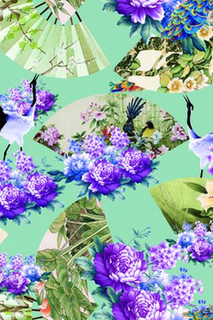 复古花朵印花华亿平台图片