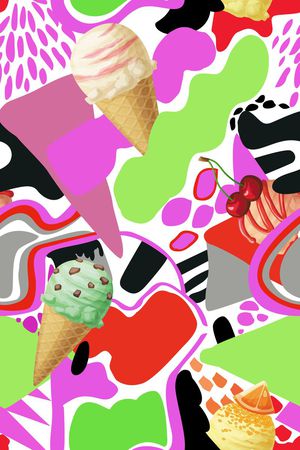 几何色块印花华亿平台图片