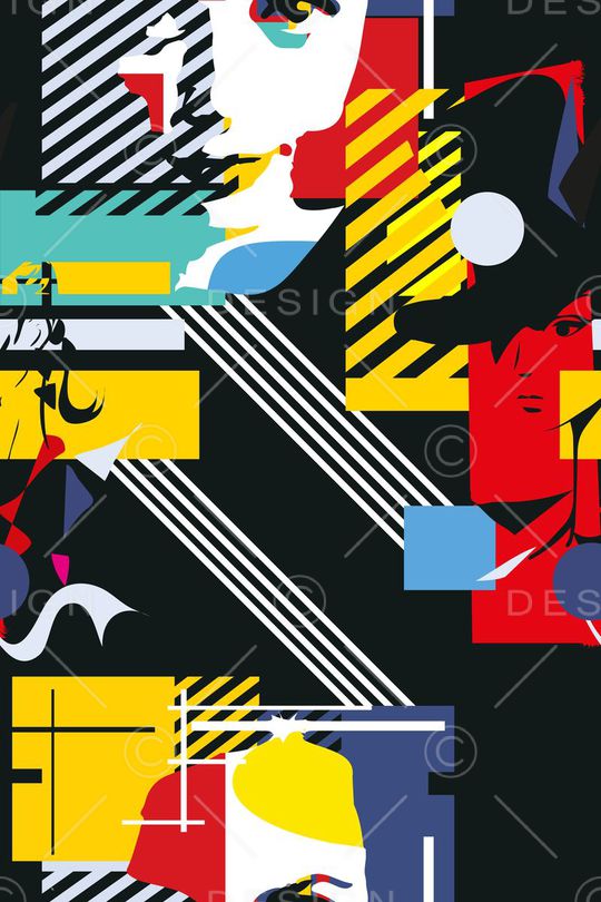 几何条纹印花华亿平台图片