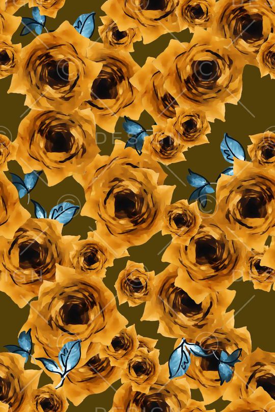 抽象花绘印花华亿平台图片