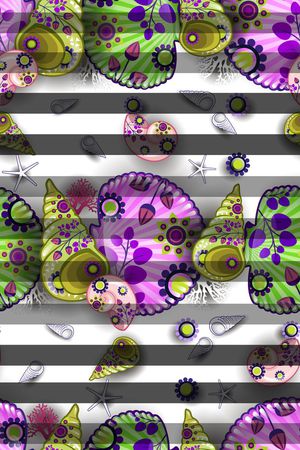 海洋生物印花华亿平台图片