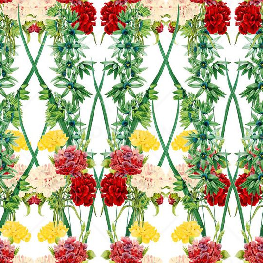 热带雨林花卉印花华亿平台图片