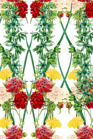 热带雨林花卉印花华亿平台图片