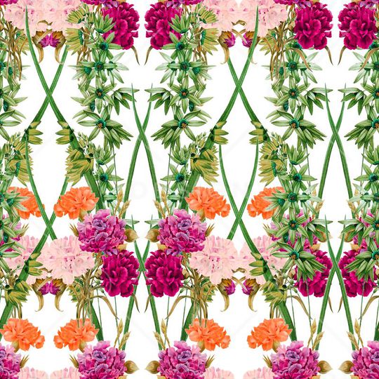 热带雨林花卉印花华亿平台图片