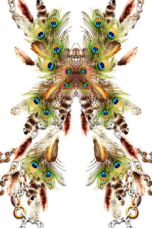 羽毛印花华亿平台图片