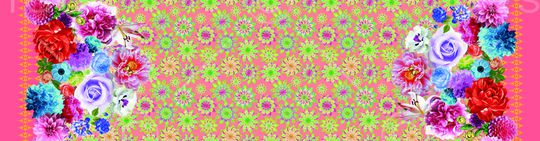 女装长裙定位花印花华亿平台图片