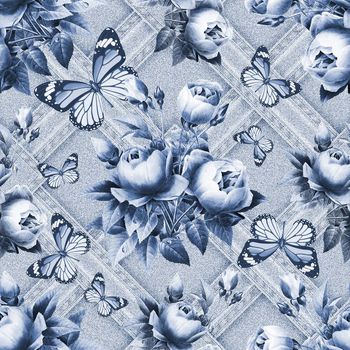 手绘玫瑰印花华亿平台图片