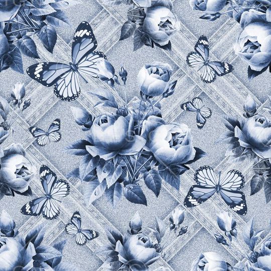 手绘玫瑰印花华亿平台图片