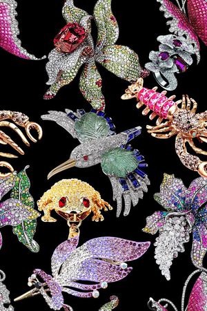 时尚抽象动物珠宝印花印花华亿平台图片