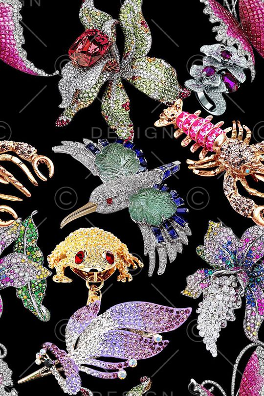 时尚抽象动物珠宝印花印花华亿平台图片