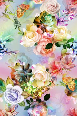 花卉印花华亿平台图片