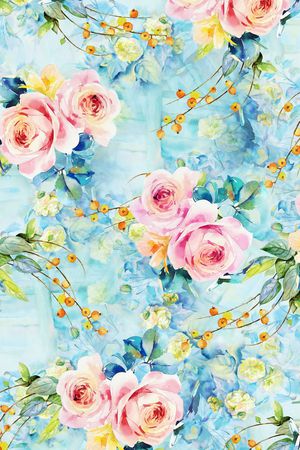 清爽柔美时尚数码女装花卉印花华亿平台图片