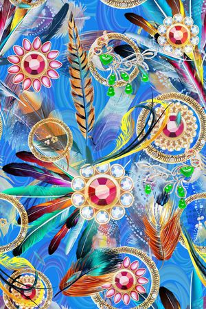 时尚羽毛印花华亿平台图片